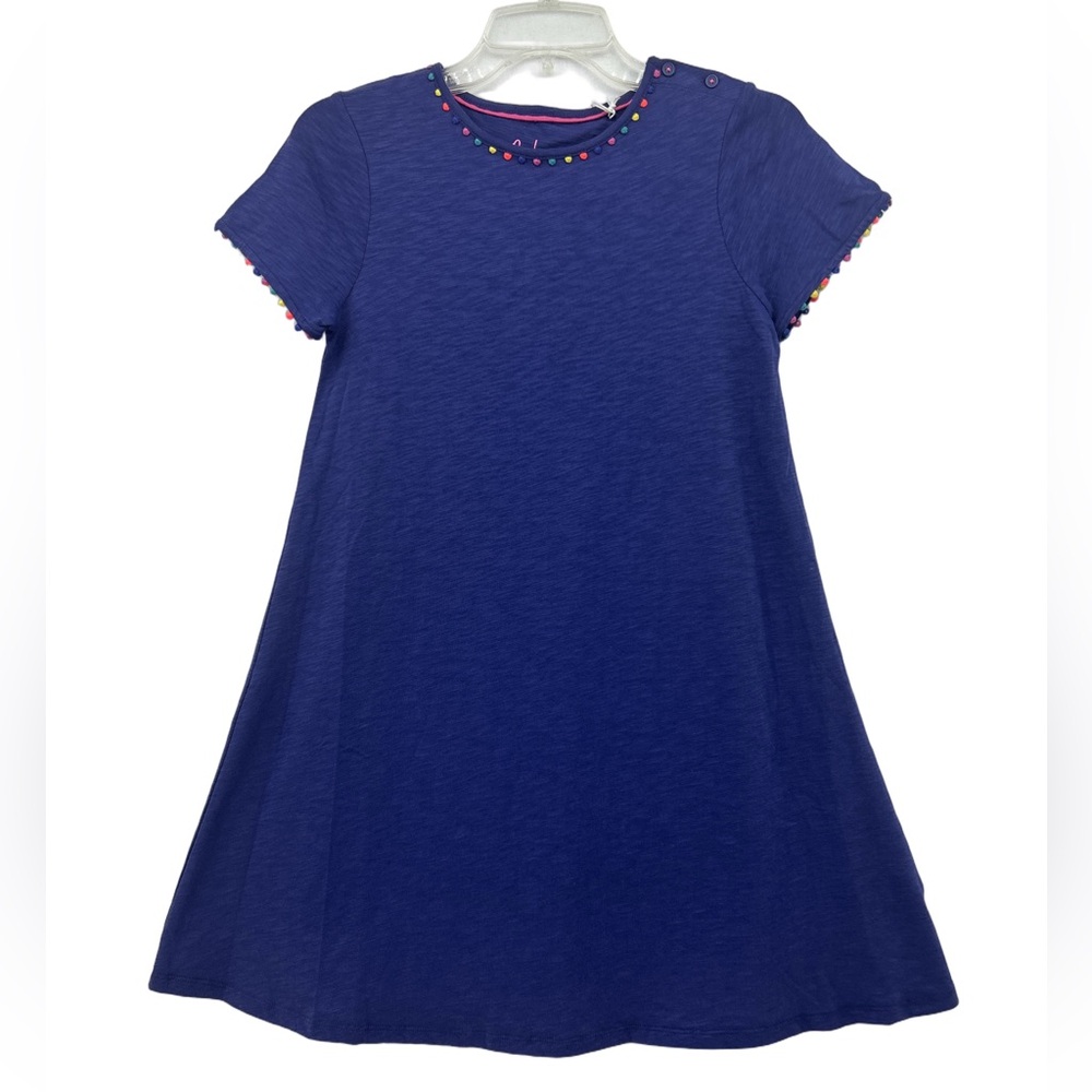 Boden Blue Kids Dress with Vibrant Trim NWT
